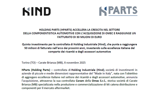 HParts acquisisce OMEC